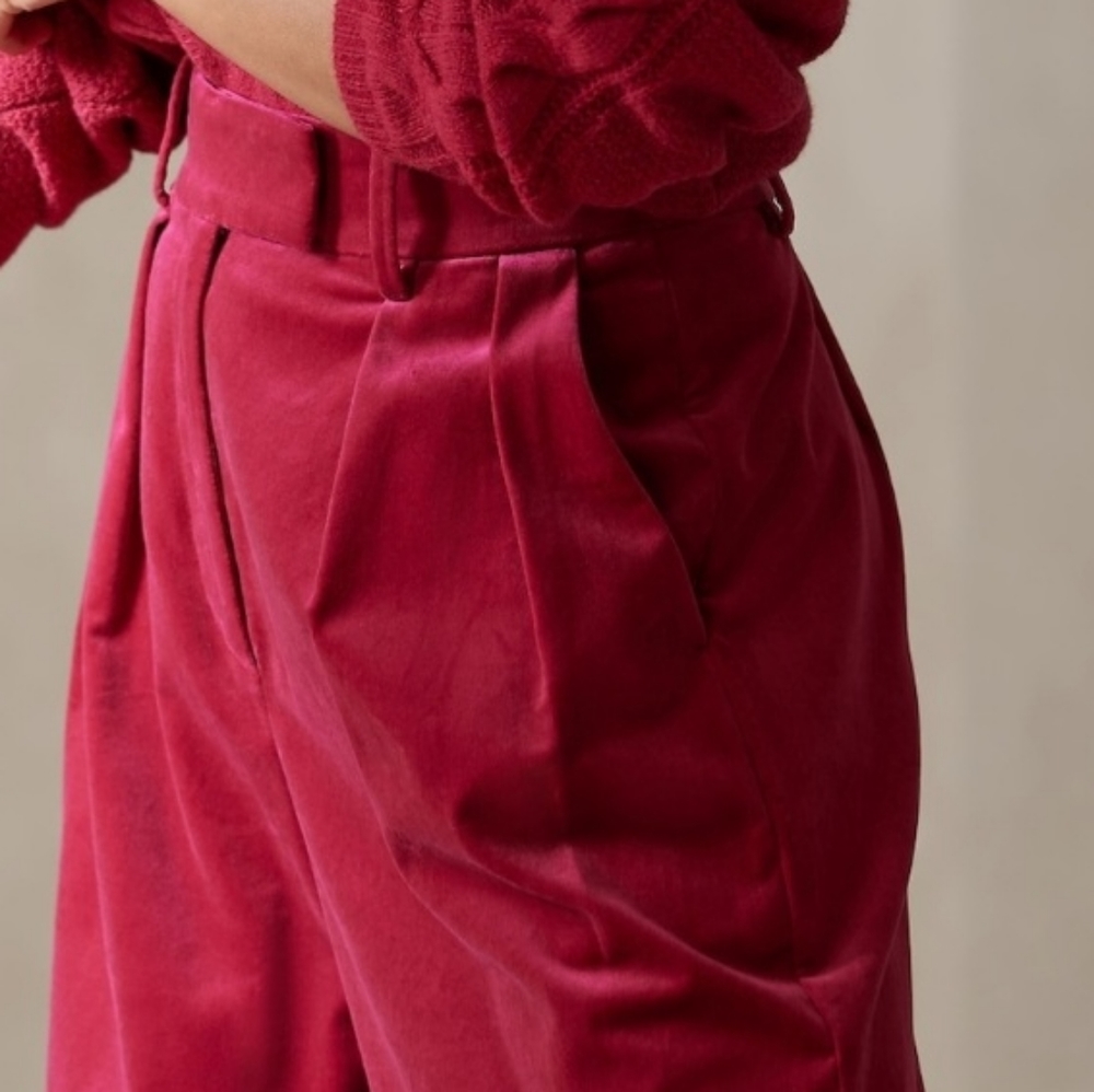 Velvet wide leg pants from Banana Republic.